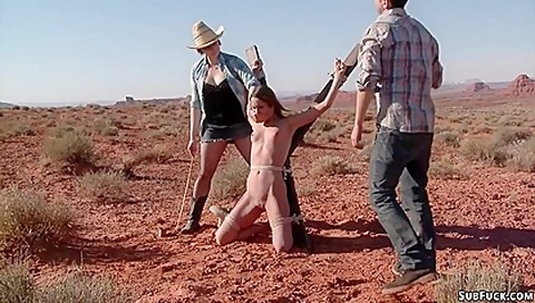 Hitchhiker Bound And Fucked In Desert