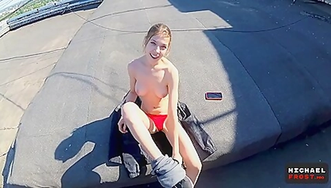 Public Tit Flashing - Full Eye Contact Blowjob And Cum Walk On Tits