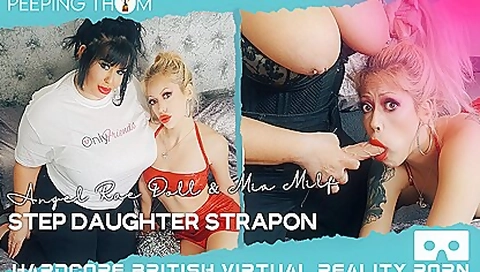 Mia Milf And Angel Rae Doll - Stepdaughter Strap On; Big Tits Bbw Taboo Amateur Lesbians